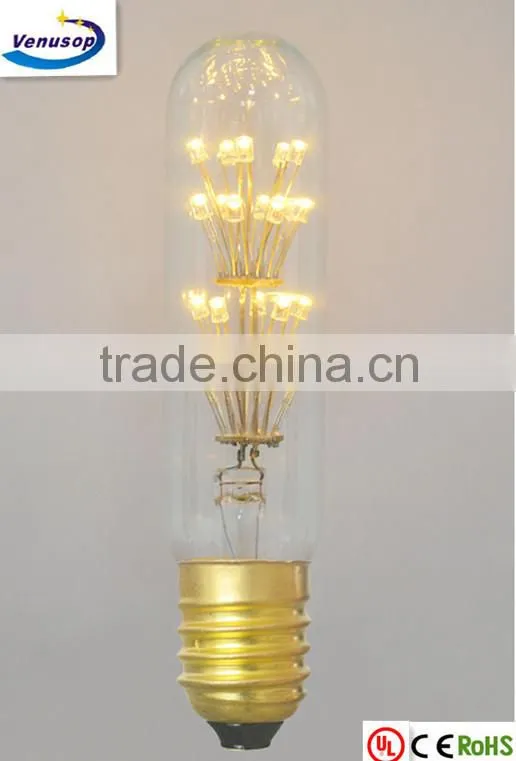 VENUS retro T20 tubular led start Edison lamp e26 120v with dimmable decorative lighting US