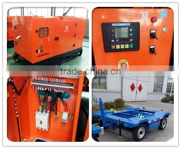 CE ISO approved 50KW super silent diesel generator set with trailer