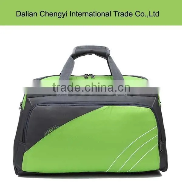 Wholesale large capacity solid color polyester travel tote bag with long strap