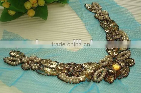 embroidery motif designs,garment patch,beads neckline,mesh collar