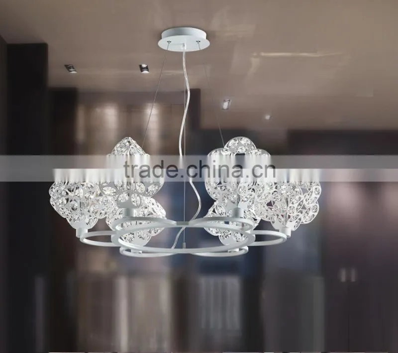 2014 newest approch 6 light G9 20W white wrought iron chandeliers lamp