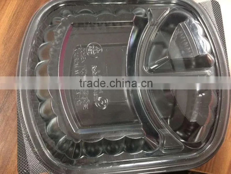Full Automatic Plastic Fast Food Container with Cover Thermoforming Machine (forming+punching+stacking)