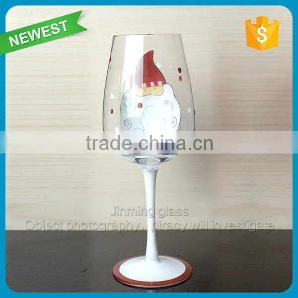 Hot sale red wine glass with colorful logo wholesale