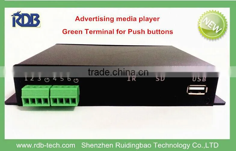 RDB 2014 New Wall mounting HDMI/Digital Optical Output RS232/RS485 Control Full HD advertising media player HD