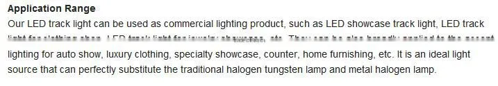 3 line connector bridgelux cob track light wholesale 3 years warranty cob track light 10W CE ROHS approval