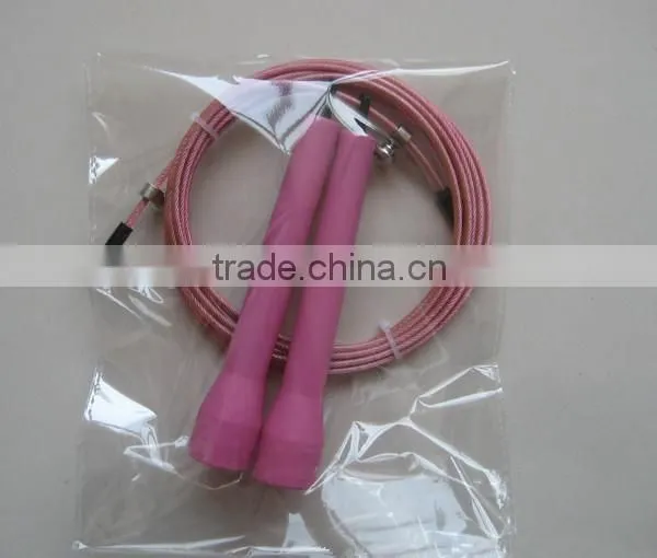 Professional Leather jump rope/Steel handle with ball bearing