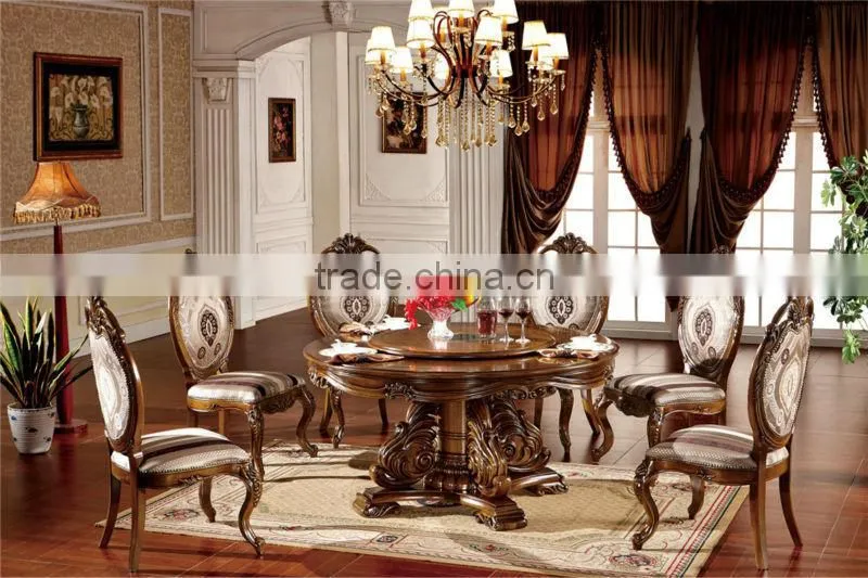 2015 carved high quality dining room set,cheap furniture wooden dining table and chairs