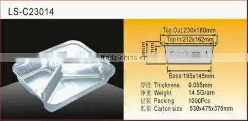 3-Compartments Foil Tray