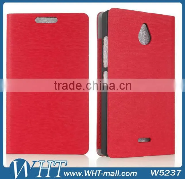 Mobile Phone Case For Nokia X2 Wooden Skin Leather Wallet Case