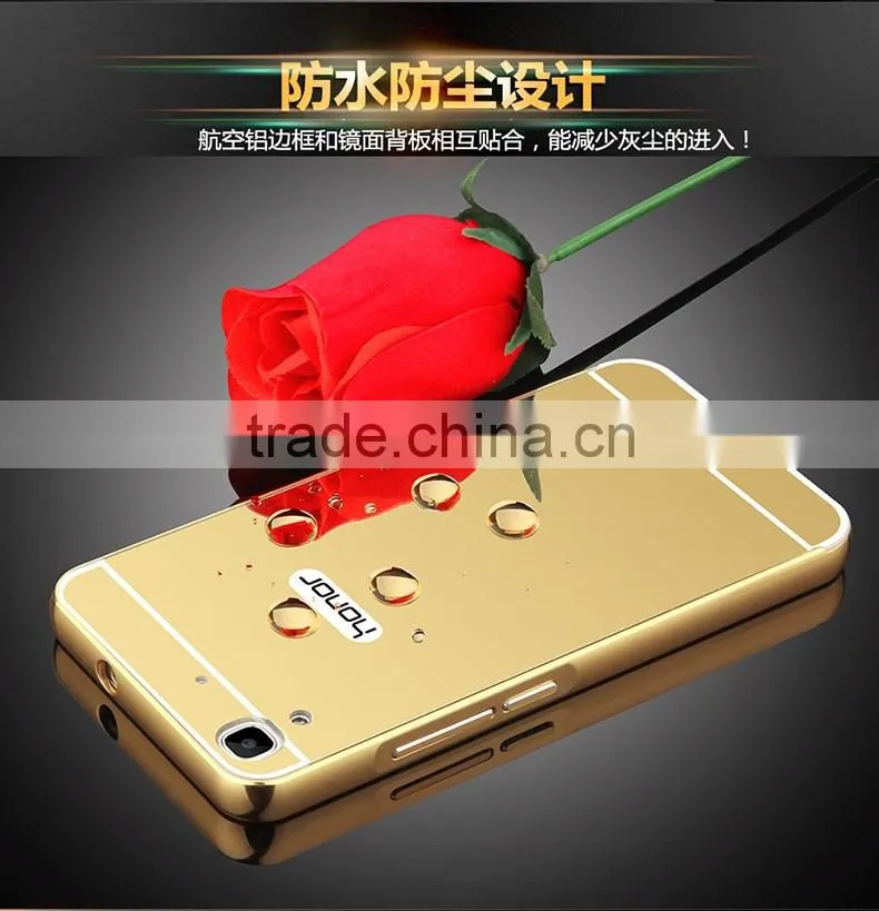 High Quality Luxury Mirror Cover Metal Aluminum Bumper Phone Case For Huawei Honor 4A