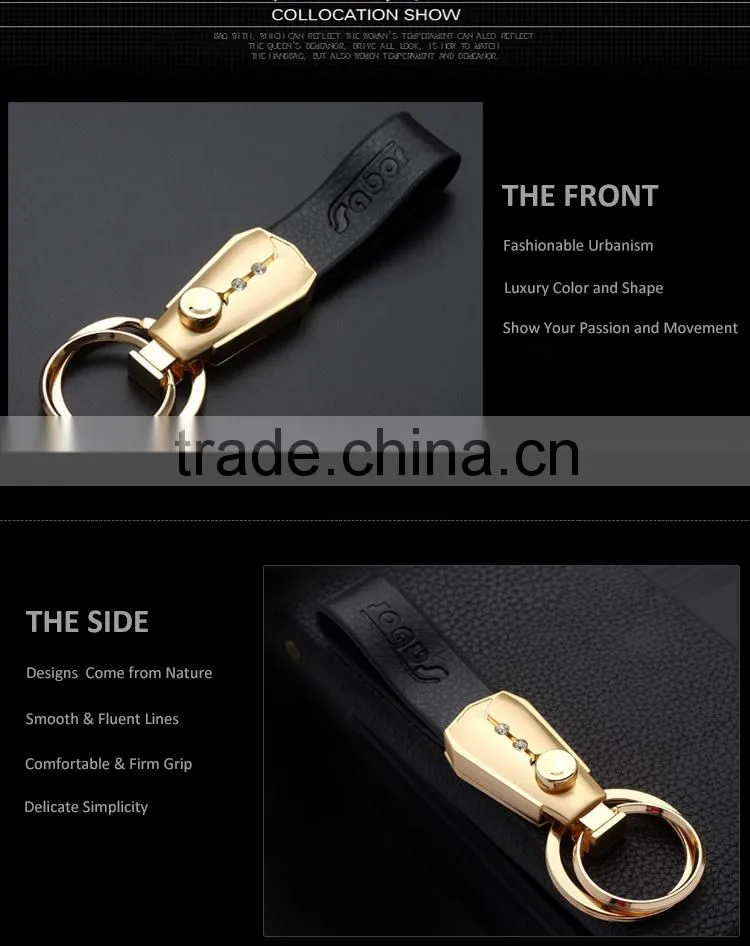 Custom Black Leather Keychain