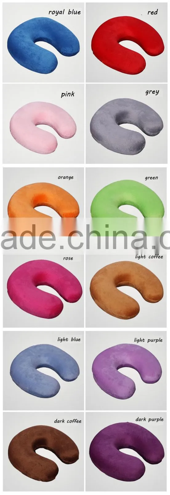 100% polyester u shape pillow for custom neck pillow travel neck pillow LS-U-024-D