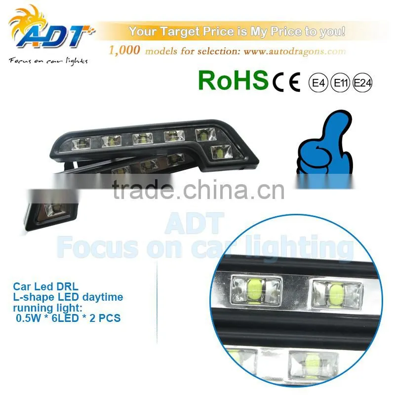 2 pcs White Bright 6 LED Car Driving Lamp Fog DRL Daytime Running lights 12v