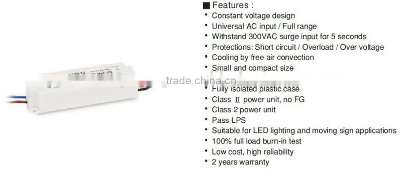 Type of Meanwell LPV 24V series led power supply transformers, power supplies, led inverter