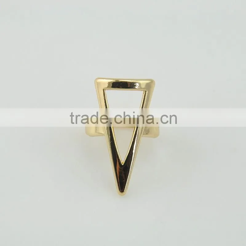 Simple silver metal zinc alloy design rings jewelry with triangle shape