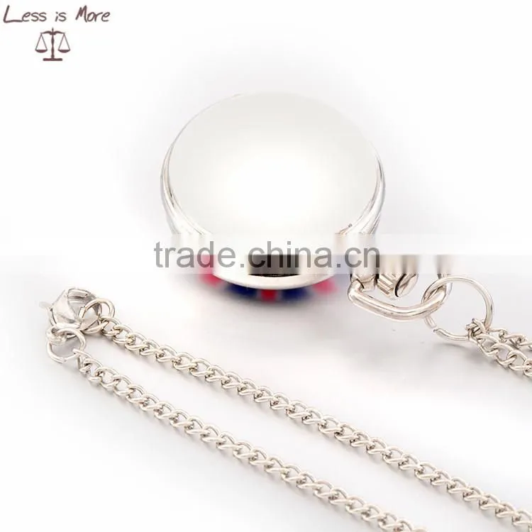 Custom pocket watches, vintage us flag watche necklace