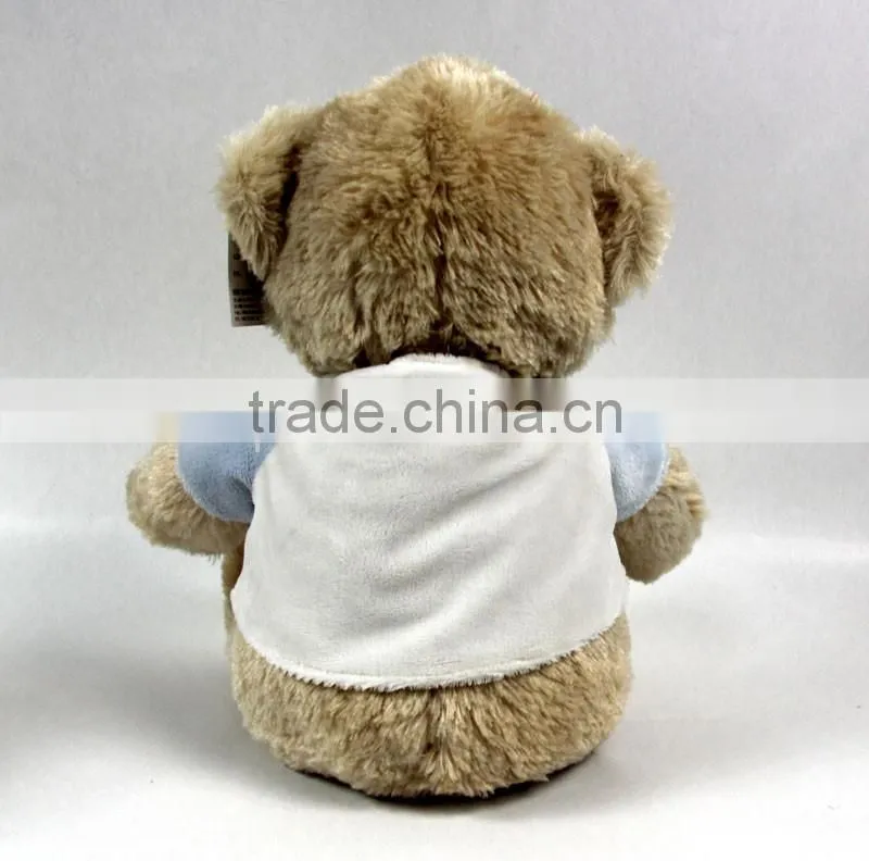 Luckiplus Hot Sale First Class Adorable Icecream Cloth Bear Pink and Blue Safe Technology Toy For Kids