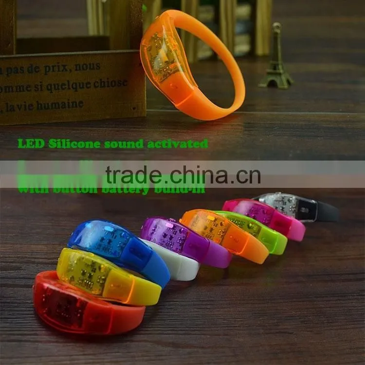 2016 Time-Limited Promotion Logo Customized Concert Bracelet LED,sound activated led bracelet