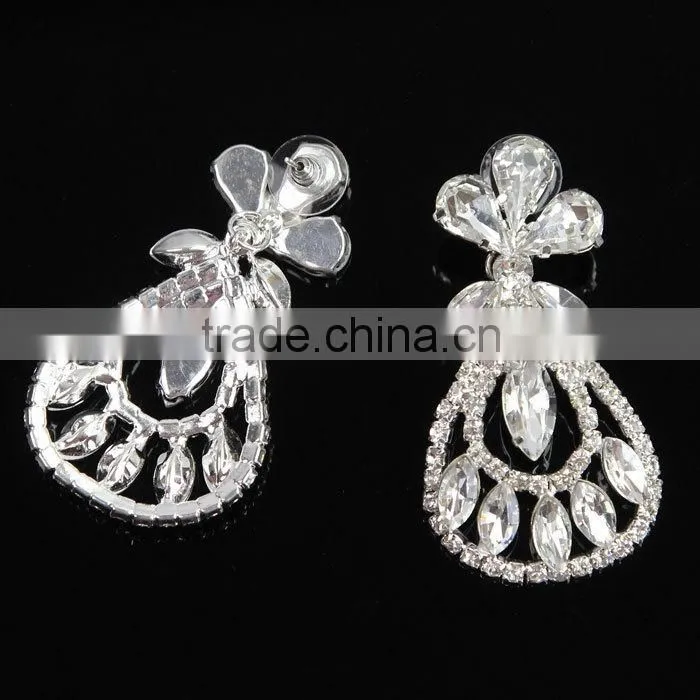 Latest Fashion Hot Sale Bling Fancy Crystal Earrings Wholesale J0784Y