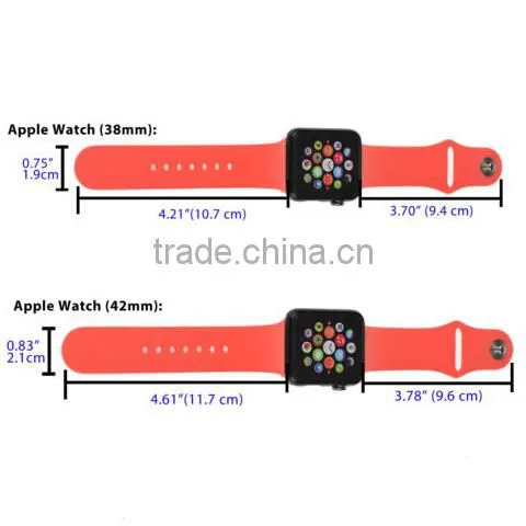 Watch Sport Band 38mm/42mm Rubber Strap Bracelet Fitness Replacement Wrist With Aluminum Connector Adjustment Length For Iwatch