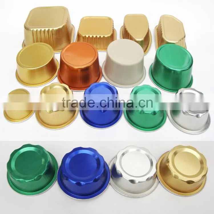 colorful aluminum foil puffing cup with lid