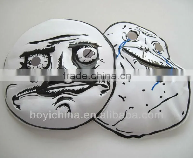 Black and White Custom Made Embossed Plastic PVC Halloween Face Mask for Wholesale