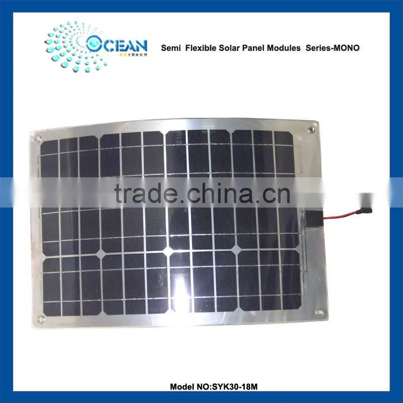 ranges of semi-flexible solar panels ideal for marine use 30w 12v
