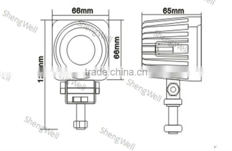 10w led driving light 2" 9--32v IP67 wholesale factory directly Epistar led SPOT beam led driving light 10w2" led driving light