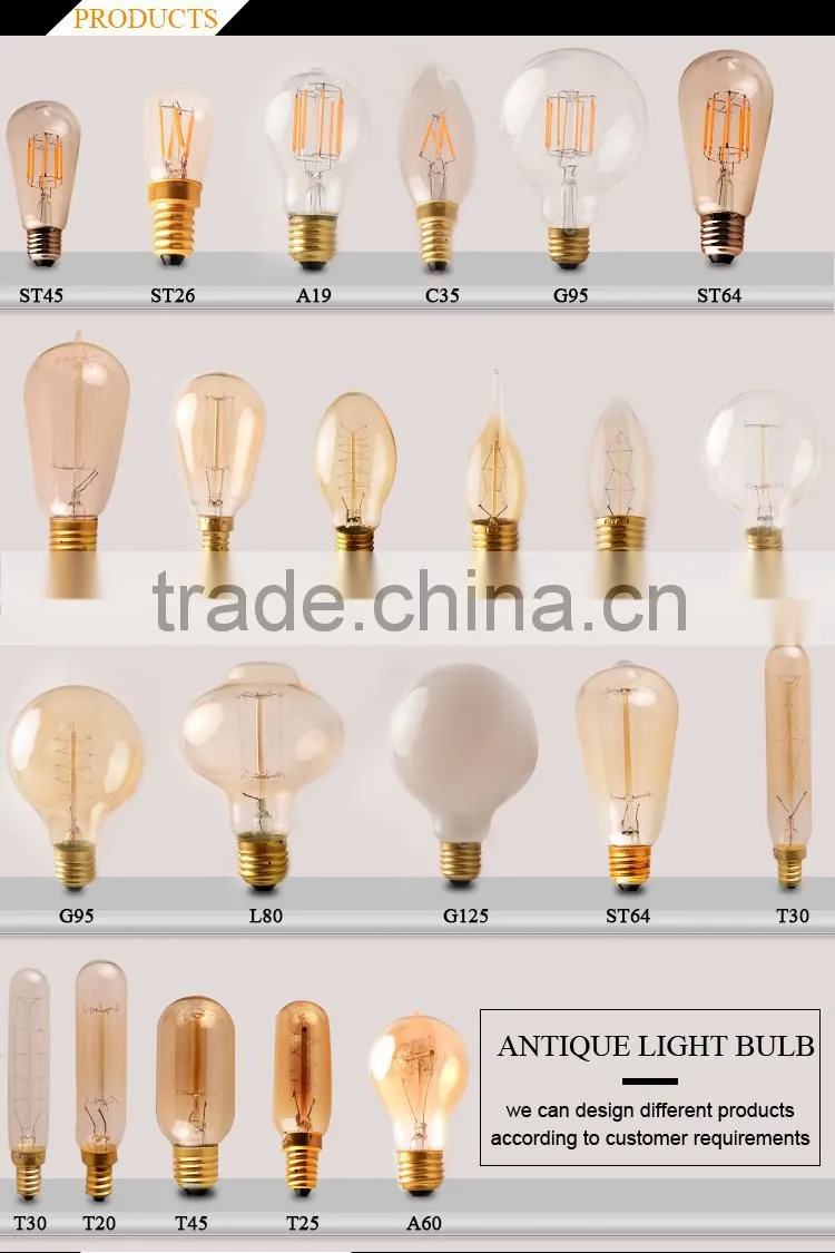 Antique light vintage decor lighting ST64 edison bulb used for table lighting decoration