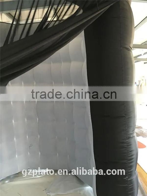 Black octagon inflatable photo booth led inflatable photobooth enclosure for rental