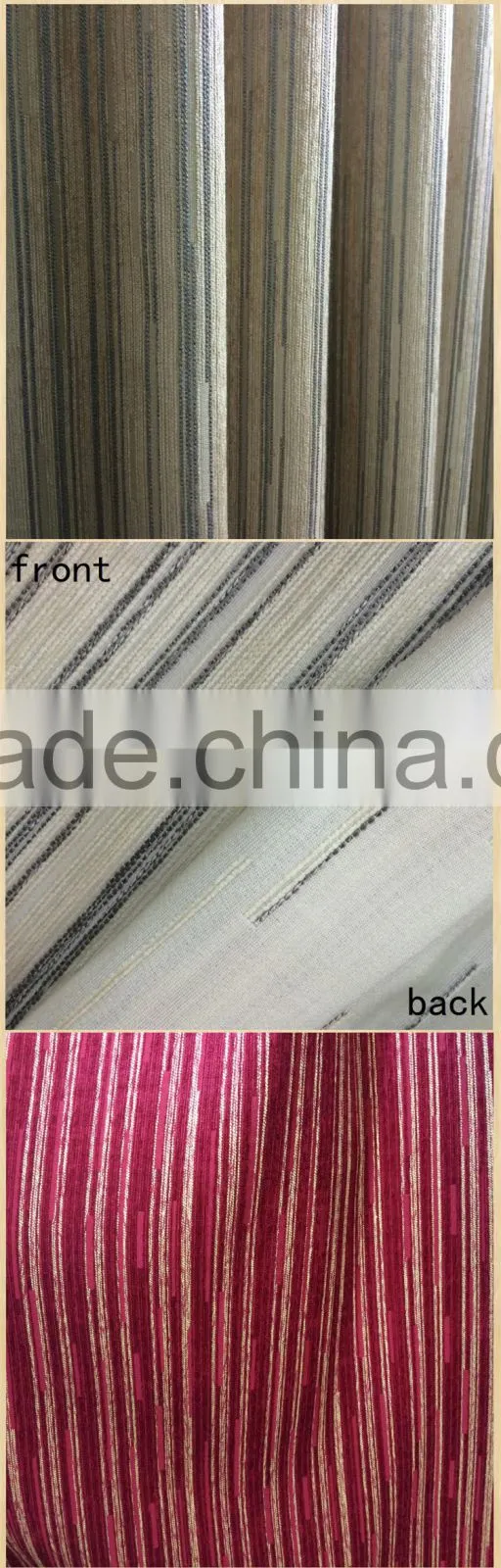 Pure pinstripe pattern chenille jacquard fabric using for living room curtain sofa cushions