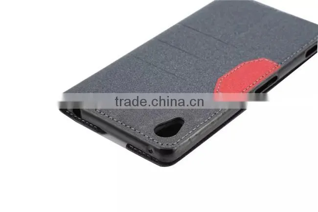 Matt Stand PU Leather Wallet Case Cover For Sony Xperia Z4