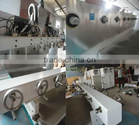 4 axis 3d cnc router engraving machine with 8 heads and 8 rotary cnc router