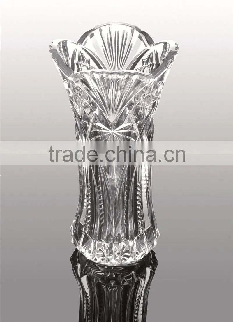 high quality clear crystal glass vase
