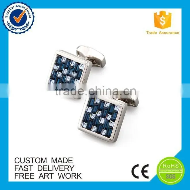 Customized compass logo metal epoxy enamel cufflinks