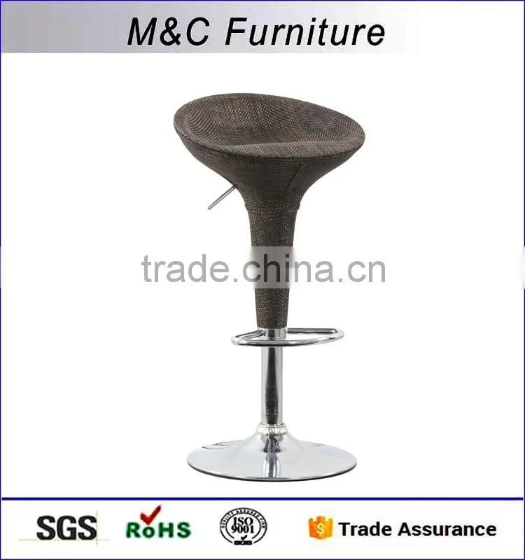 Good quality height adjustable rattan material bar stool chair