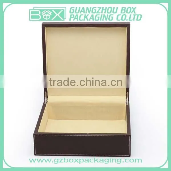 hinged brown luxurious leather chocolate boxes