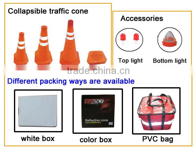 Simple use Orange Cloth Retractable pop up Safety Cone