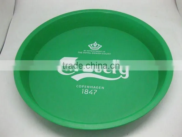 pastic non-slip custom black plastic plate for food serving