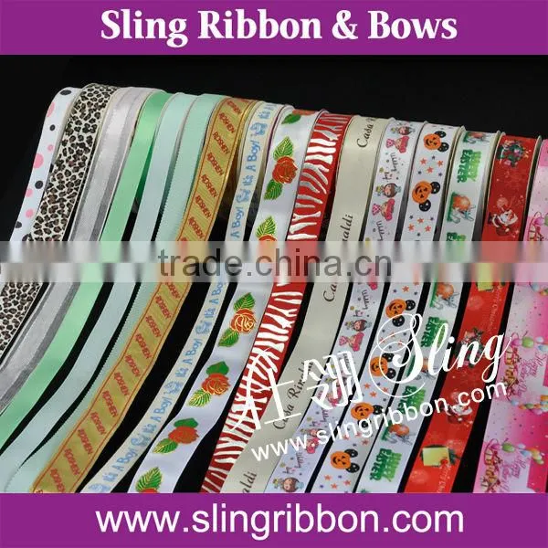 Gold Foil Printing Ribbon For Christmas Day Wholesale