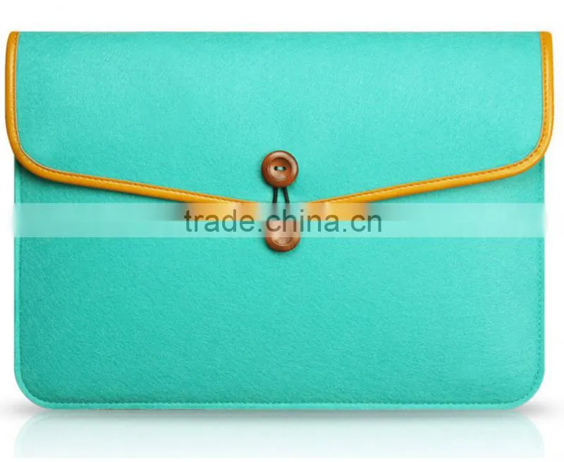 2016 new arrival for macbook felt sleeve carrying bag envelope case with bukkle