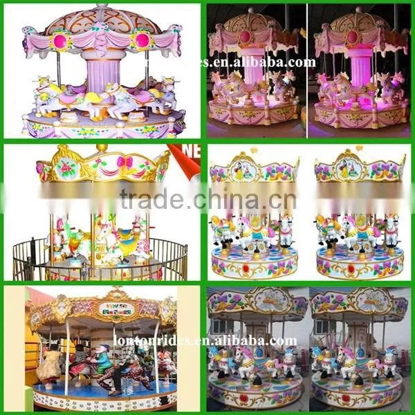 coin game machine 3/6 seats mini merry go round for children games