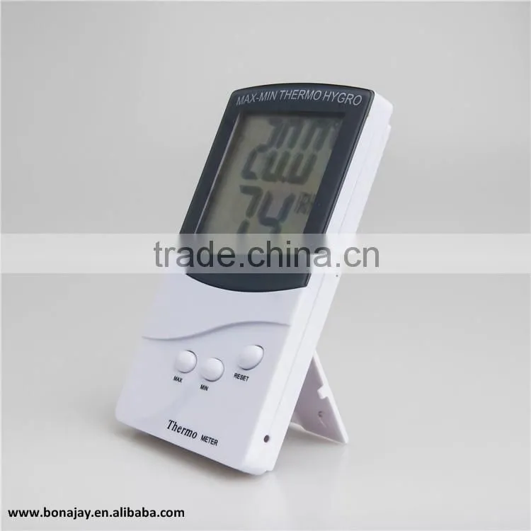 Digital Indoor Thermometer Hygrometer Clock Temperature Humidity Meter household