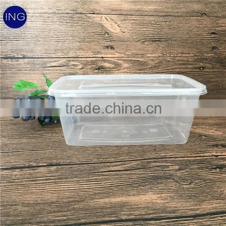 transparent square pp food container restaurant
