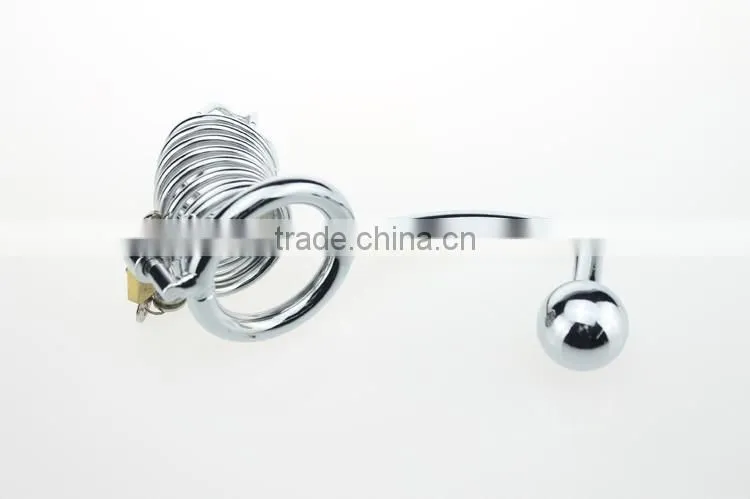 Sex Product For Men Penis Lock Ring Fittings Locking Jewelry Armoire Retractable Steel Cable Lock