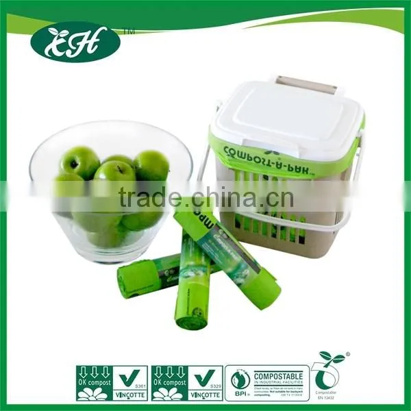 EN13432 and ASTM D 6400 eco friendly biodegradable caddy bag