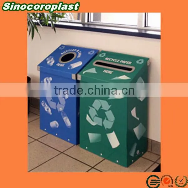 Printed Stong Corrugated PP Recycle Bin