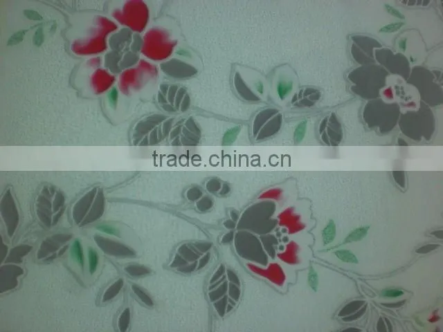 Newest transparent crystal flowers pattern tablecloth with straight/wave edge
