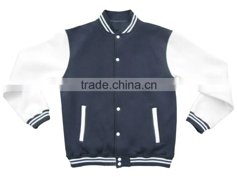 White Custom Baseball Jacket Men