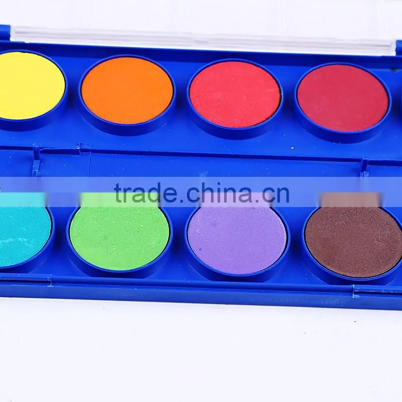 Promotional 12pcs powder summer watercolor paint cakes set professional quality,bulk Chinese watercolor paint